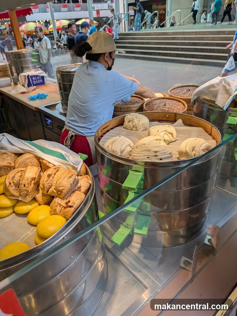 Steamed Buns and Breads at a Food Stall