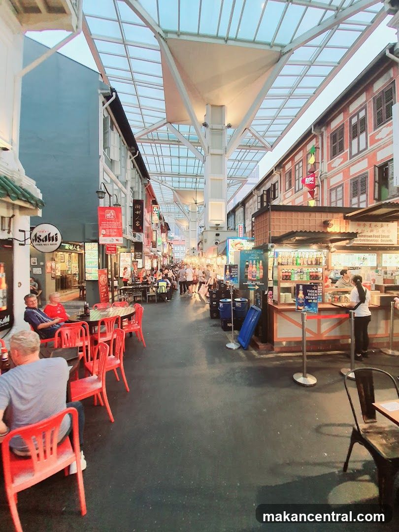Outdoor Food Court with Stalls and Seating