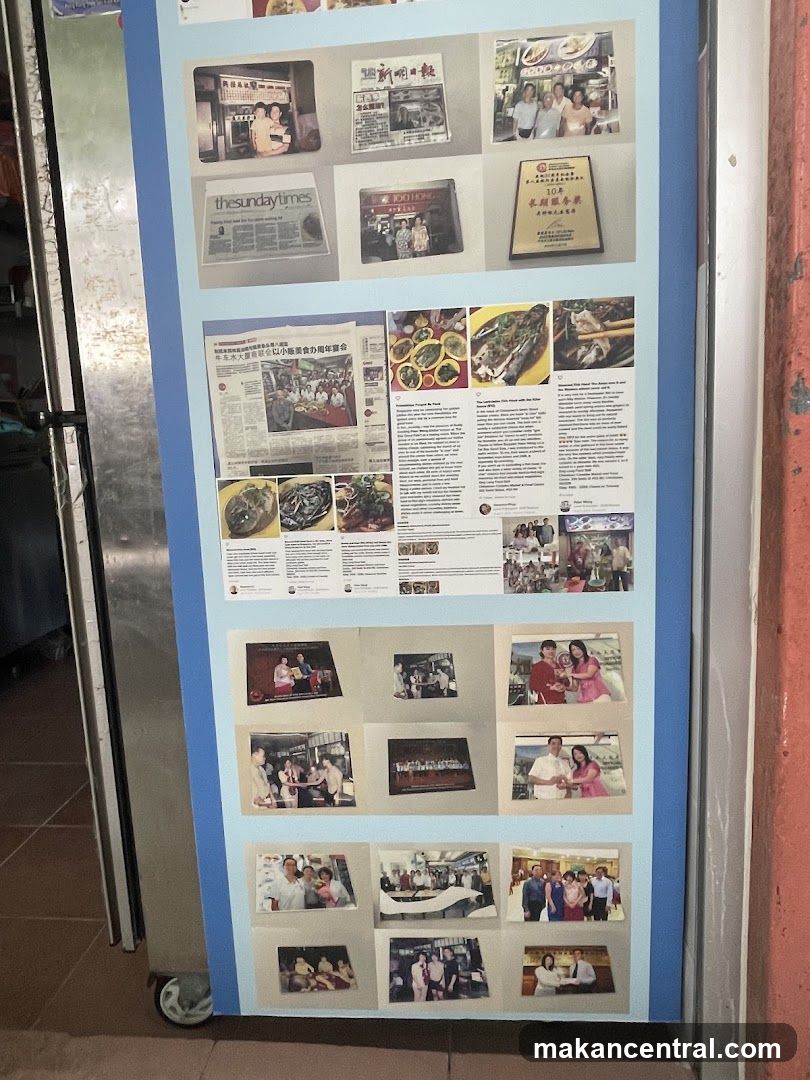 Display Board with Photos and News Clippings