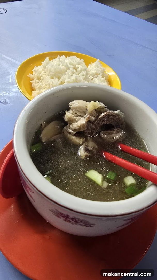 Bowl of soup with rice
