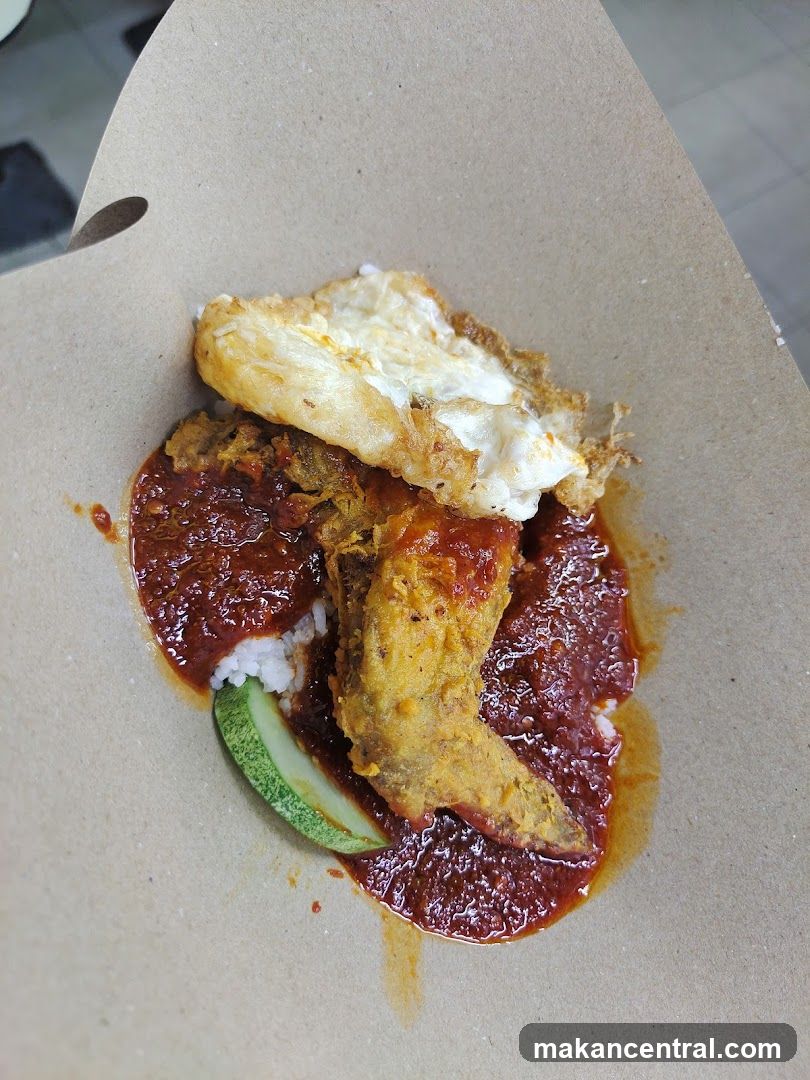 Nasi Lemak with Fried Chicken