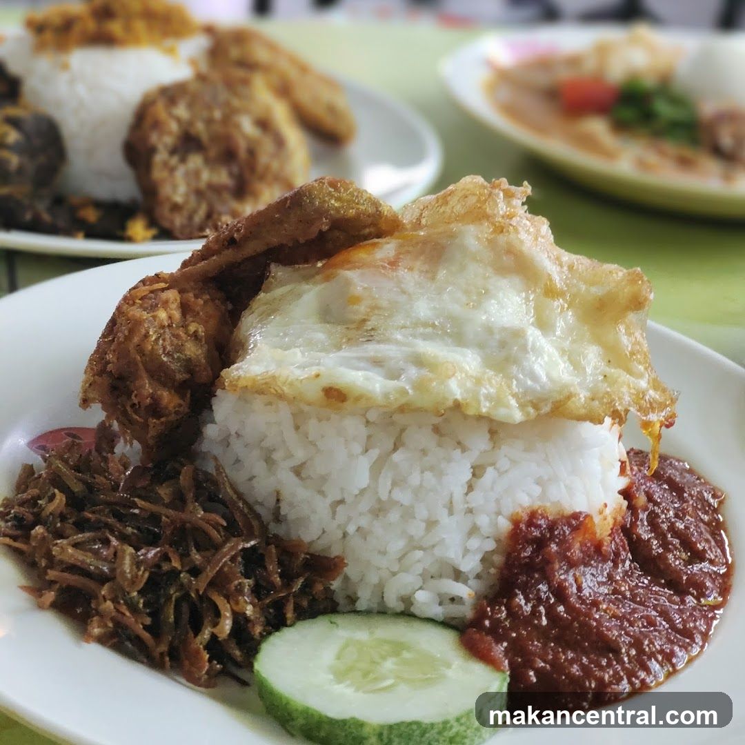 Nasi Lemak with Fried Chicken