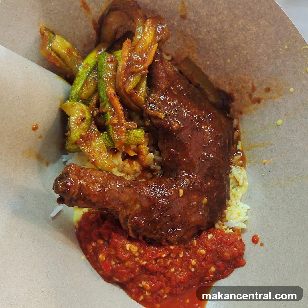 Chicken Rice with Vegetables and Chili Paste