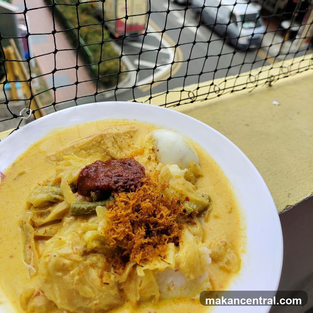 Lontong with Egg and Sambal
