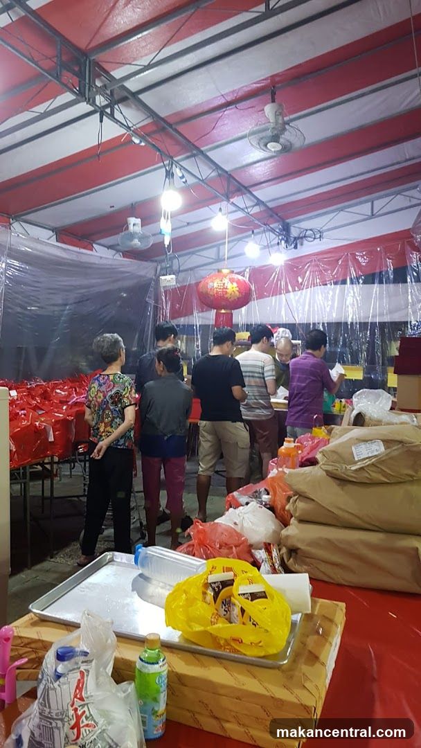 People gathered at a distribution point