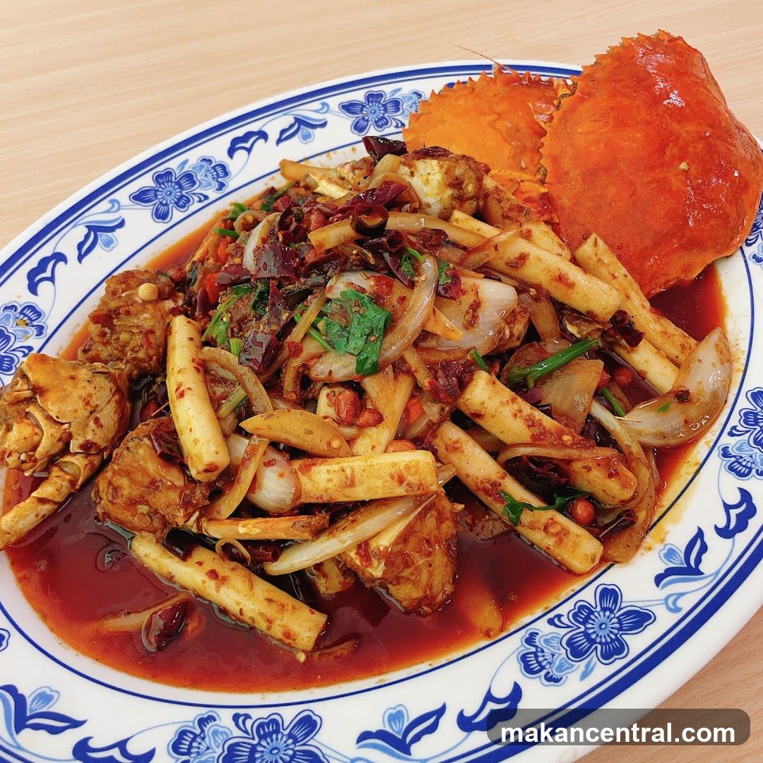 Spicy Stir-Fried Crab with Bamboo Shoots and Onions