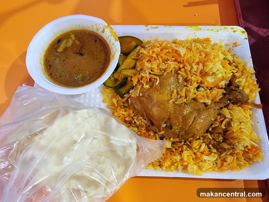 Chicken Biryani with Curry and Naan