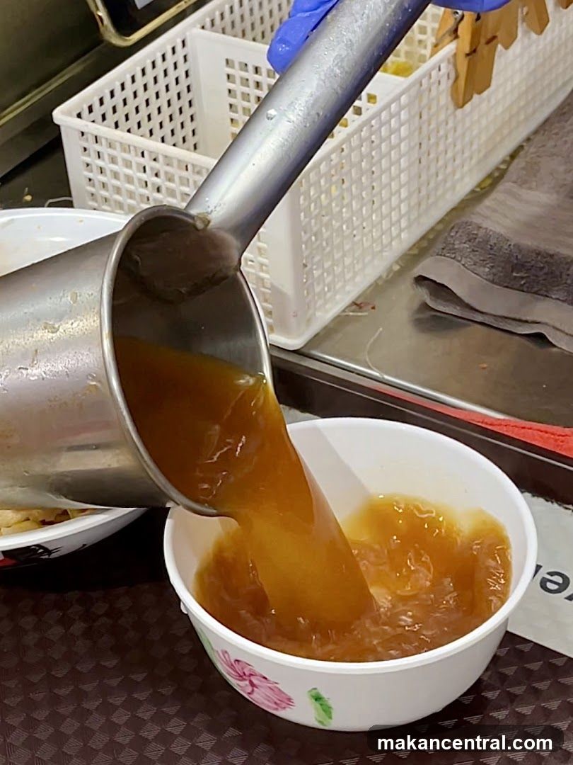 Pouring Broth into Bowl