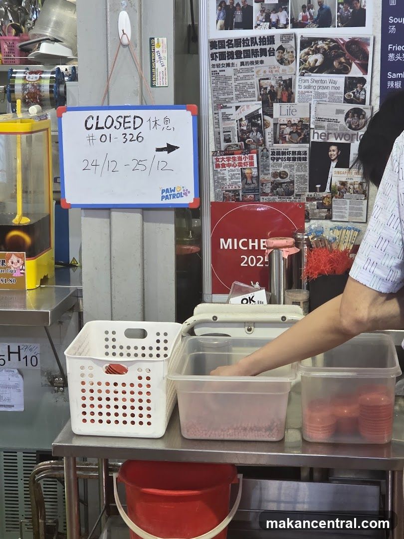 Closed Sign and Food Stall Items