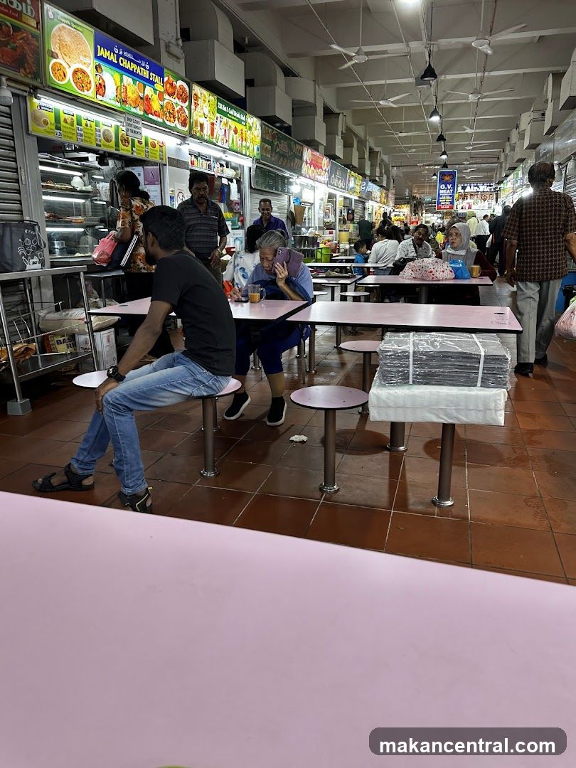 Food court with diners