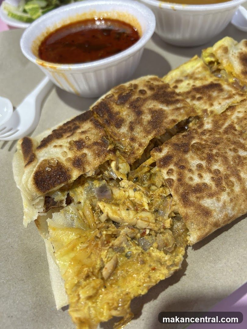 Savory Stuffed Flatbread with Dipping Sauce