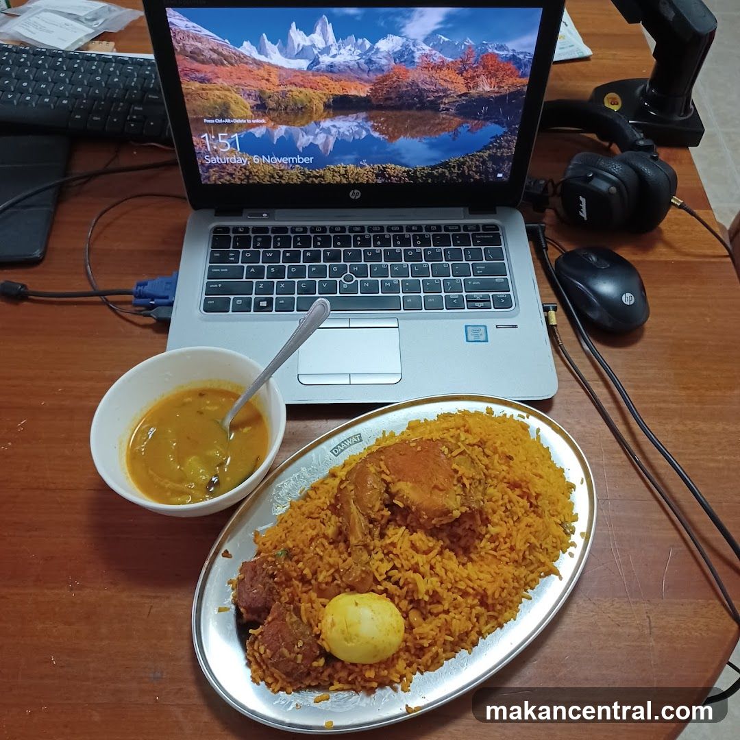 Laptop and Meal