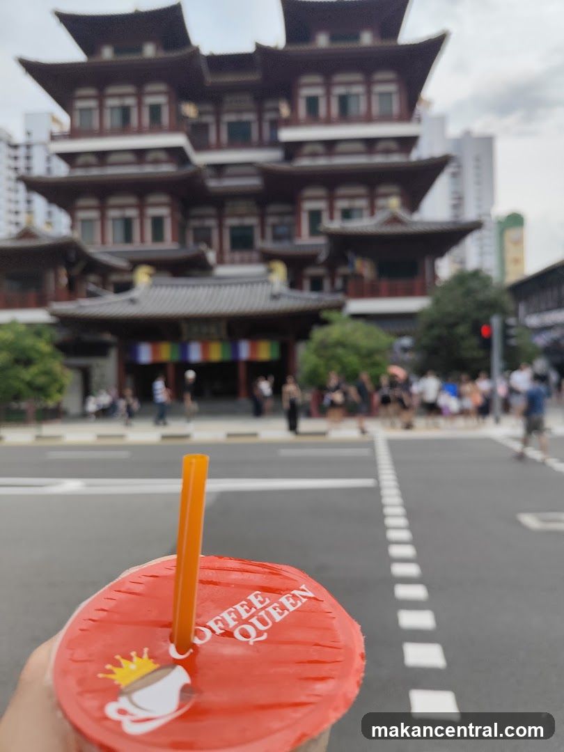 Drink with Temple in Background