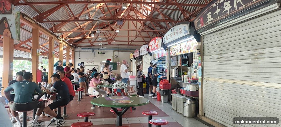 Food stalls with customers