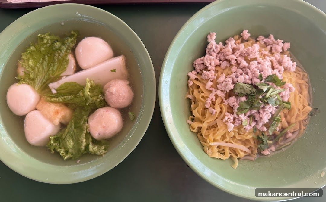 Noodles with Minced Pork and Fish Balls