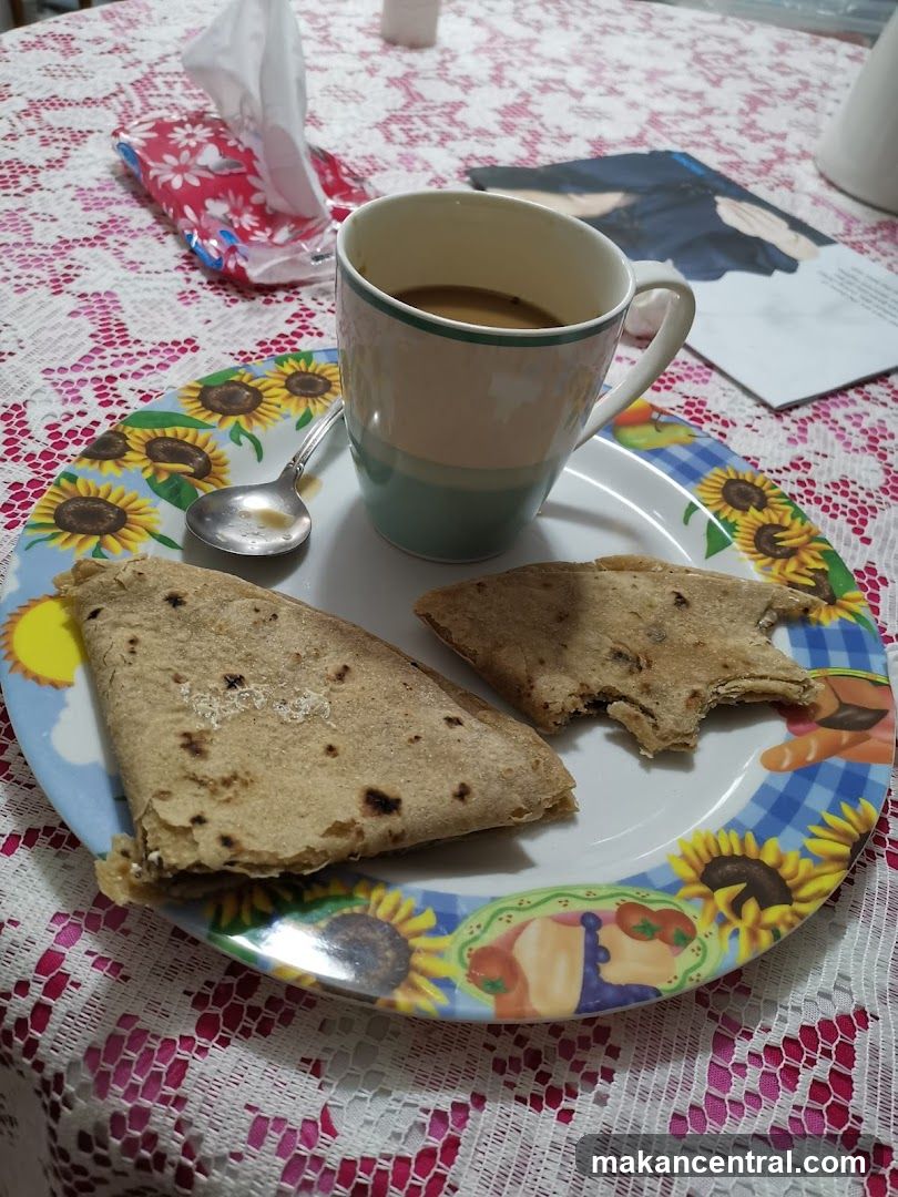 Breakfast with Coffee and Flatbread