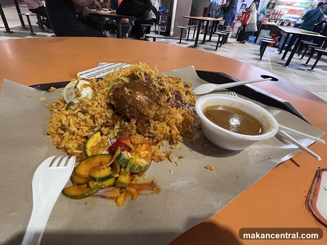 Chicken Biryani with Side Salad and Curry