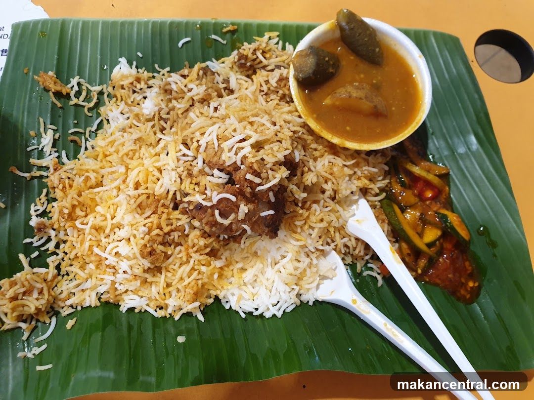 Biryani with Curry and Pickles