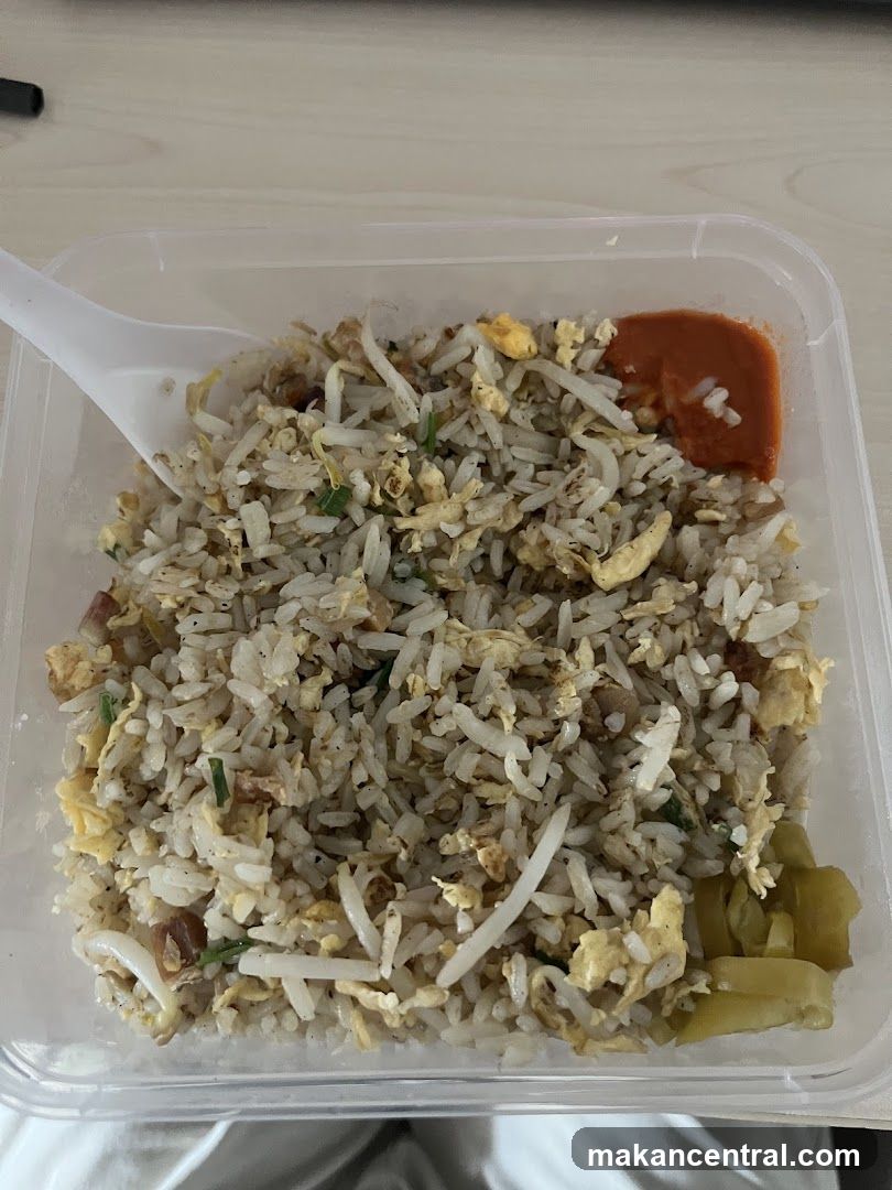 Fried Rice with Chili Sauce and Pickles