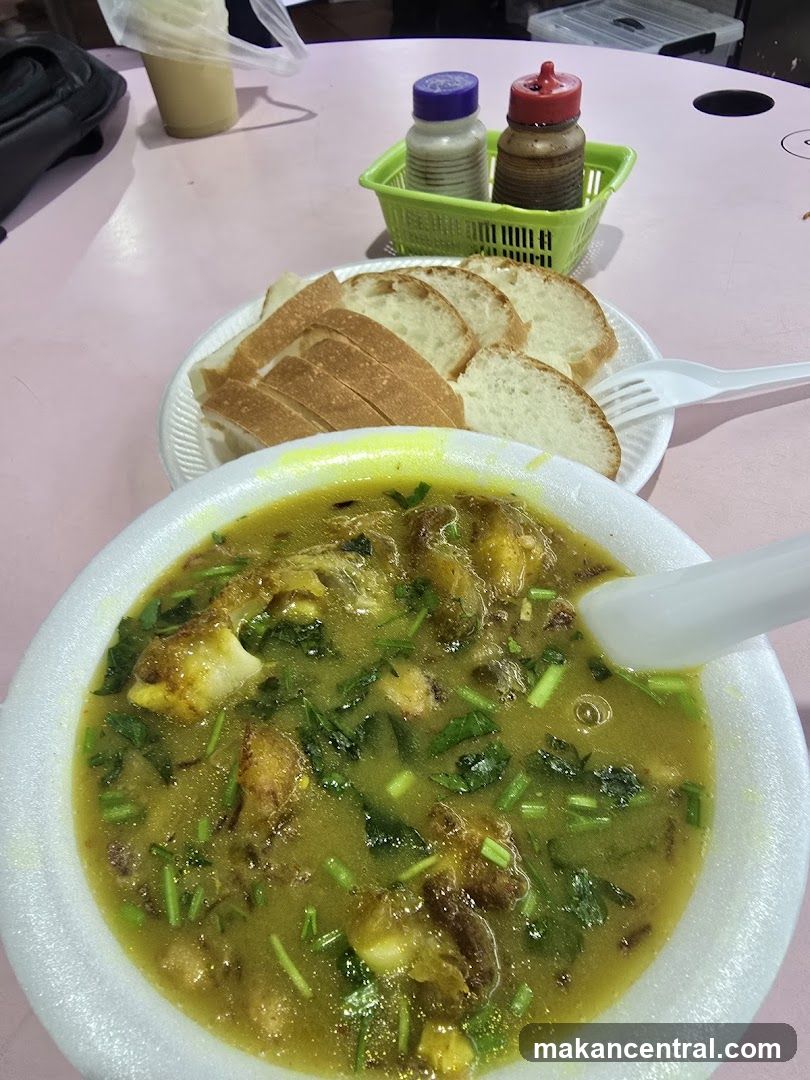 Soup with Bread and Condiments