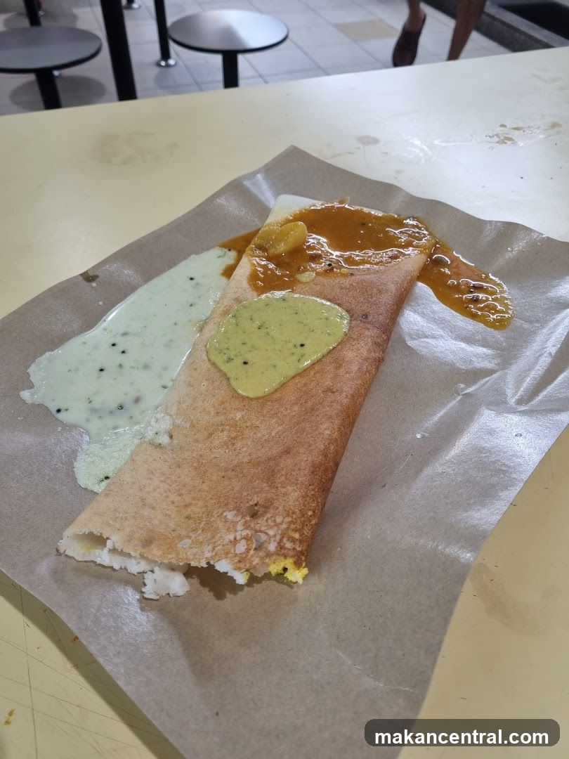 Dosa with Chutney and Sambar