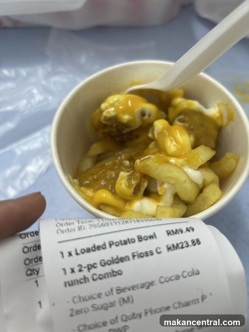 Loaded Potato Bowl and Combo Meal Receipt