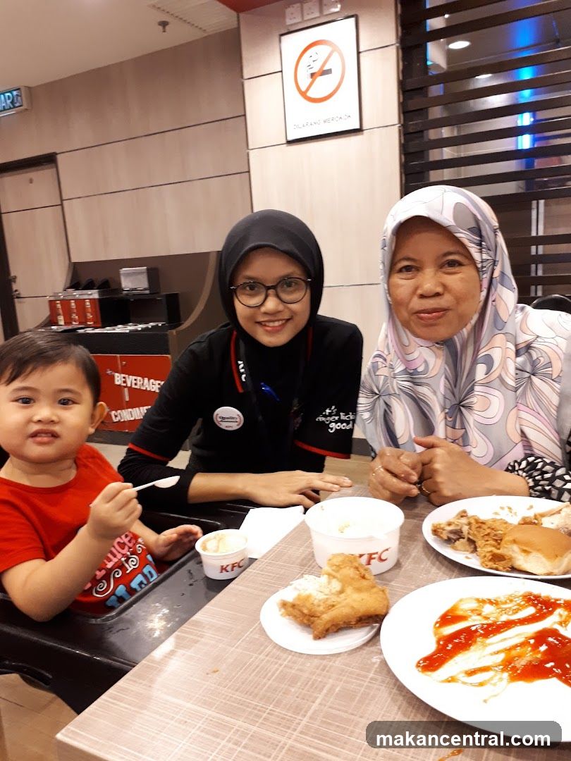 Family enjoying KFC meal