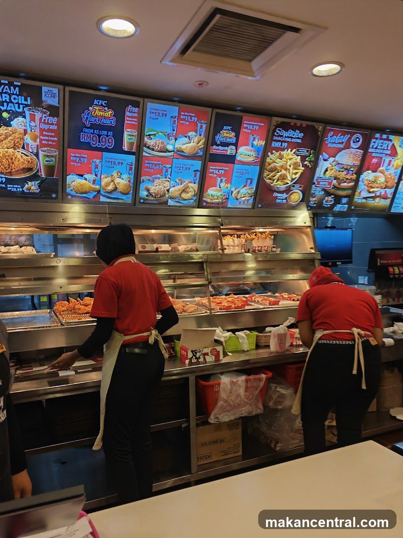 KFC Menu Boards and Staff