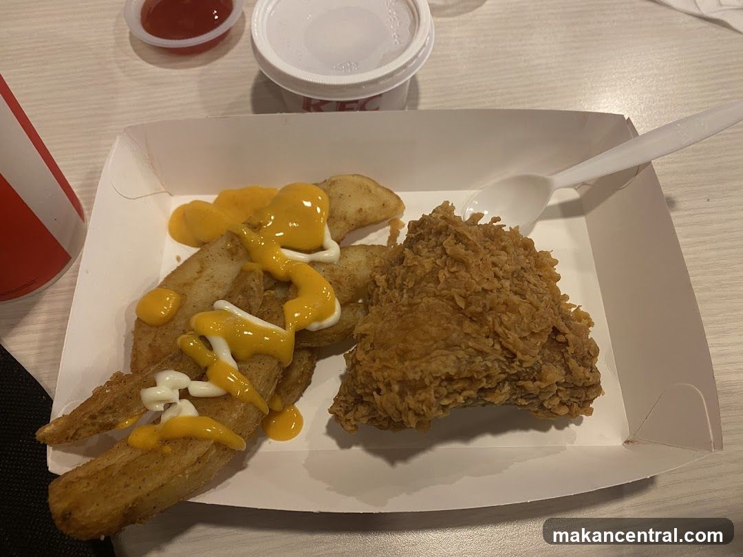 Fried Chicken and Potato Wedges