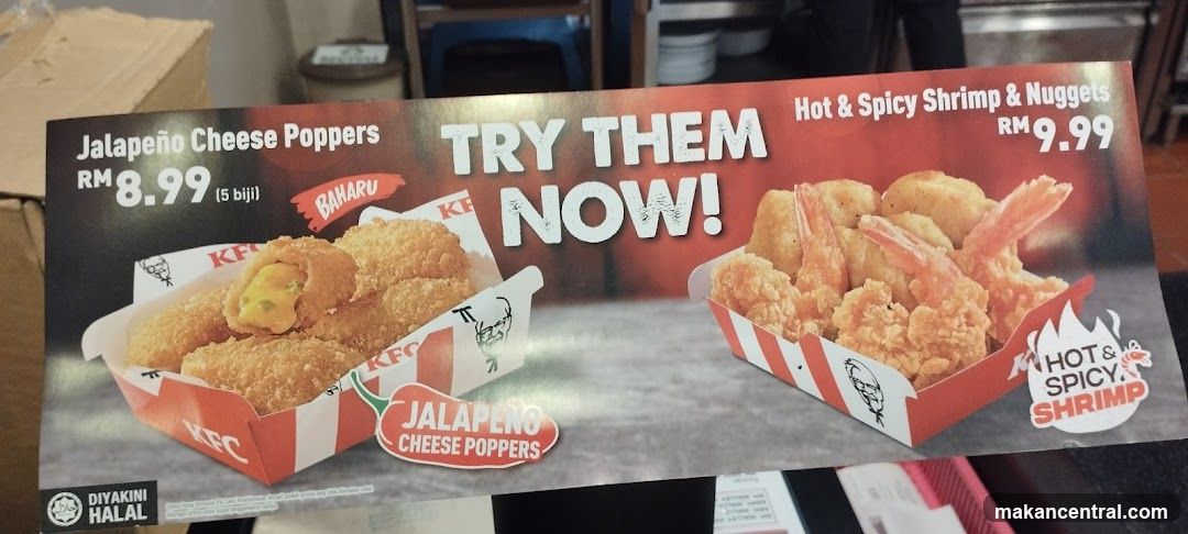 KFC Jalapeño Cheese Poppers and Hot & Spicy Shrimp & Nuggets promotion
