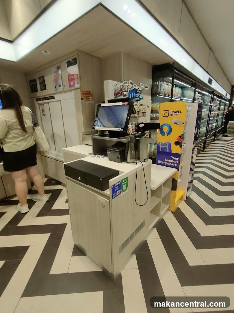 Self-checkout counter in a store