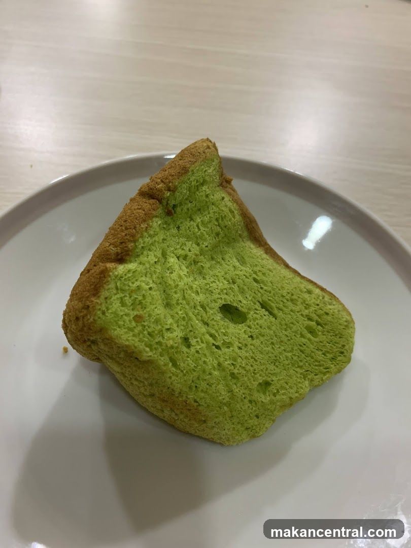 Slice of Pandan Chiffon Cake