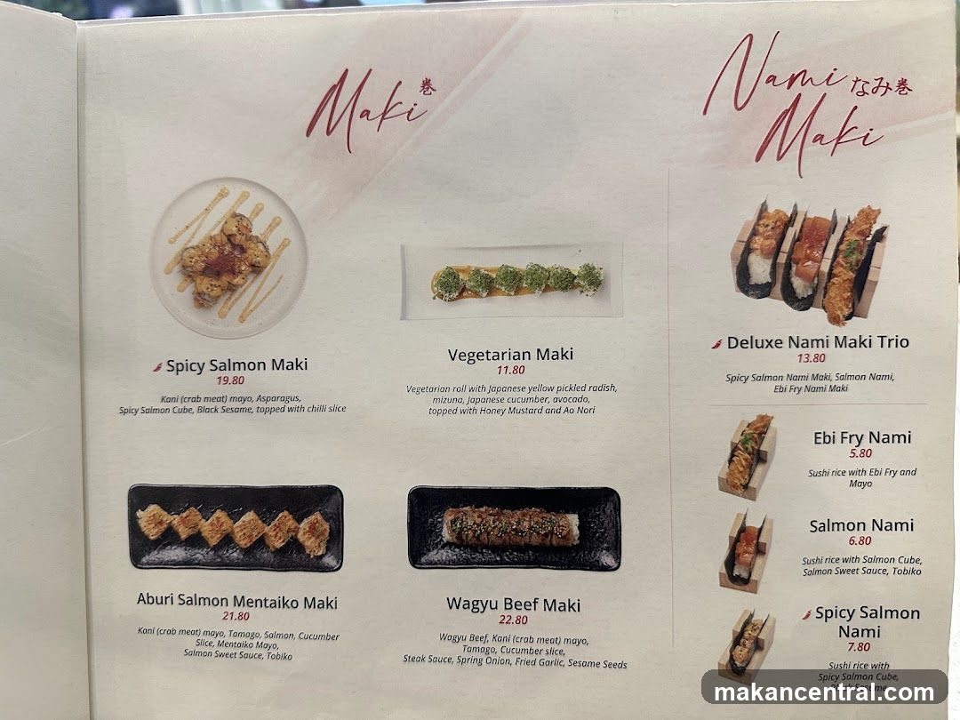Nami Maki Menu