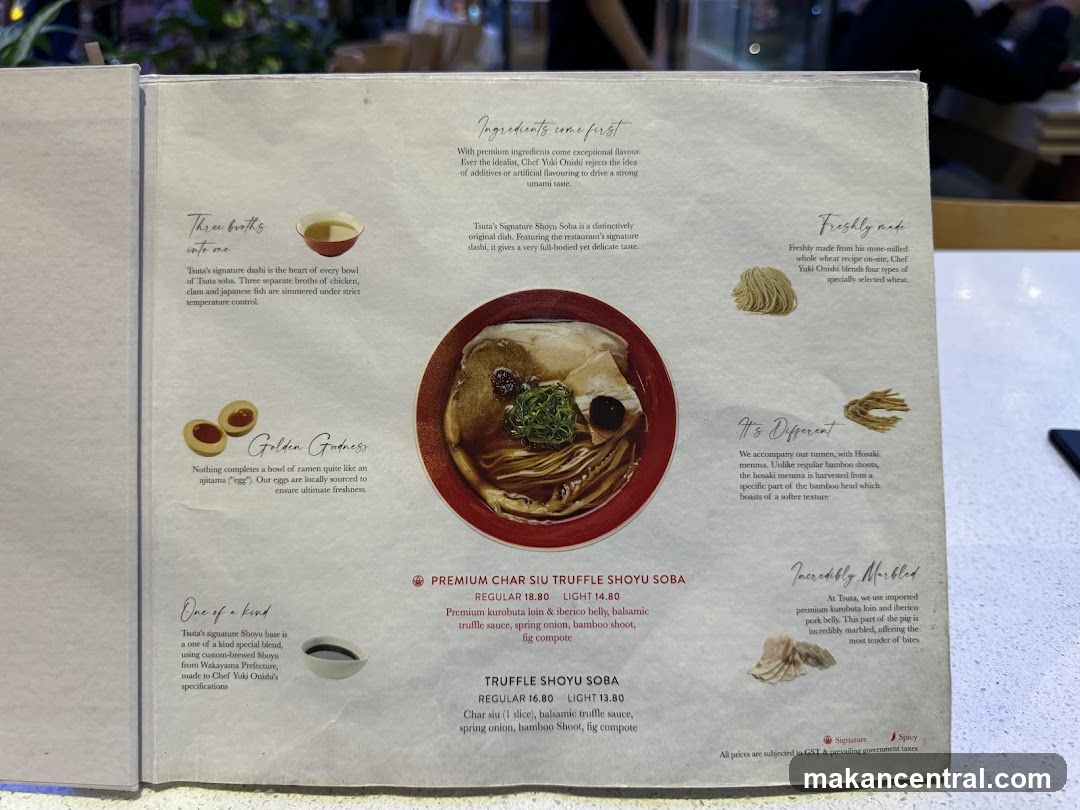 Tsuta Menu