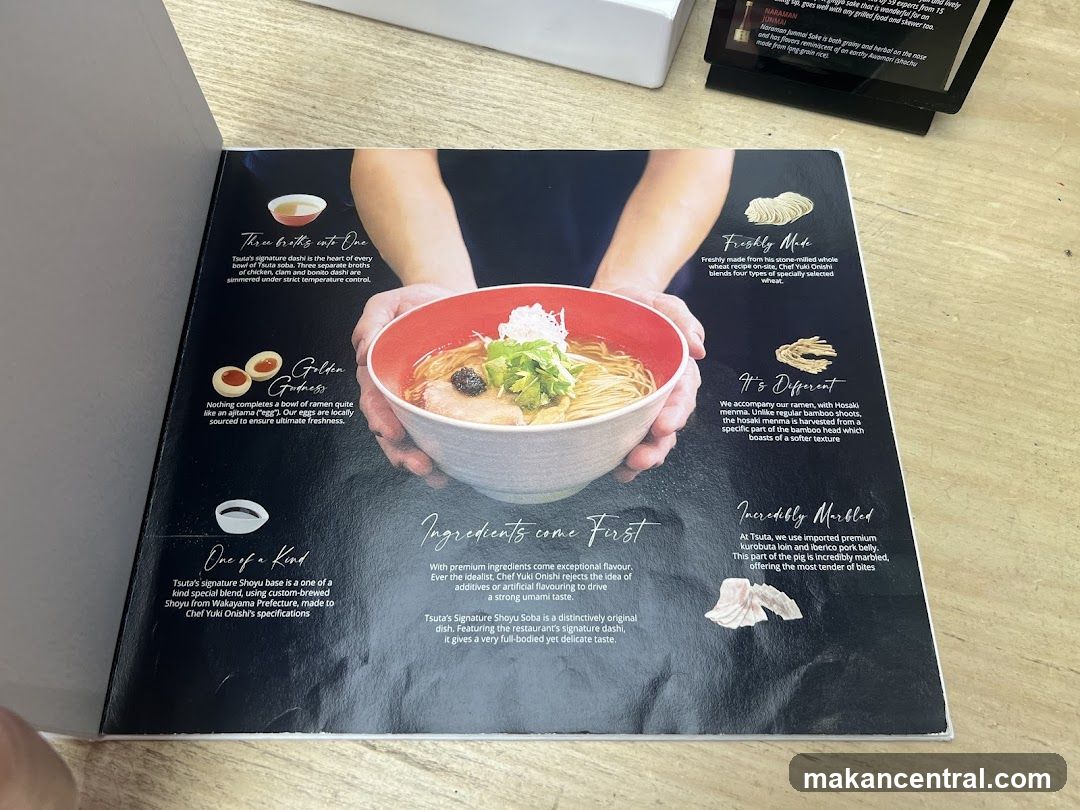Tsuta Signature Shoyu Soba Menu