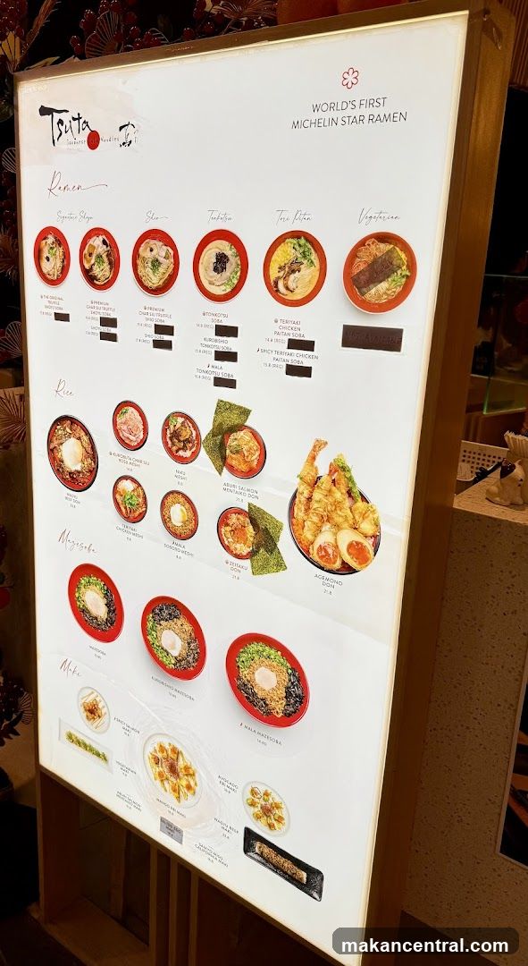 Tsuta Menu