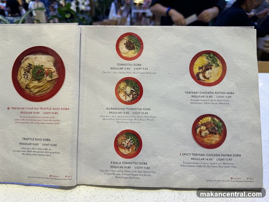 Ramen Menu