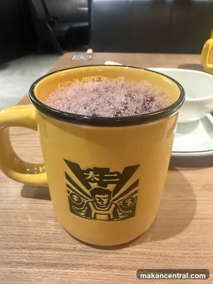 Yellow mug with beverage
