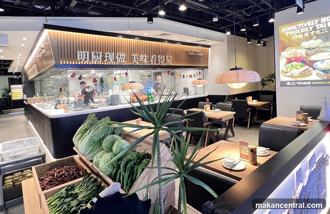 Restaurant Interior with Open Kitchen