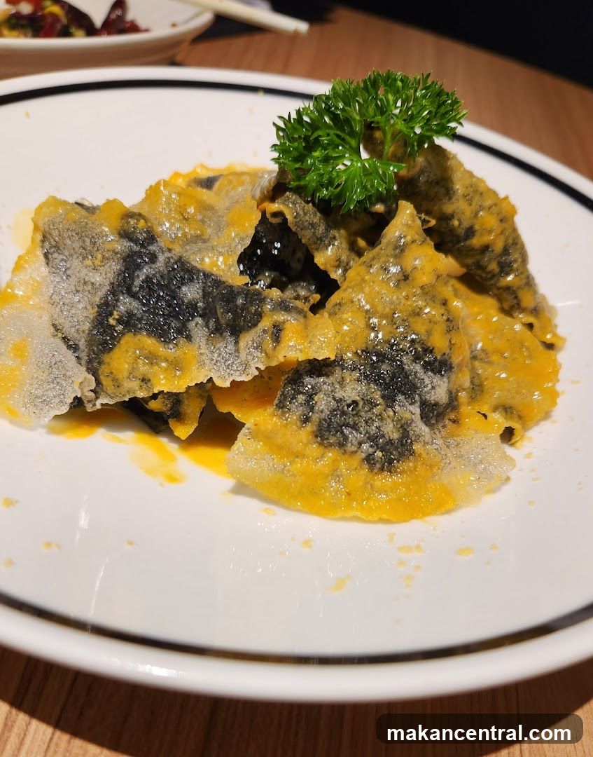 Crispy Fish Skin with Salted Egg Yolk