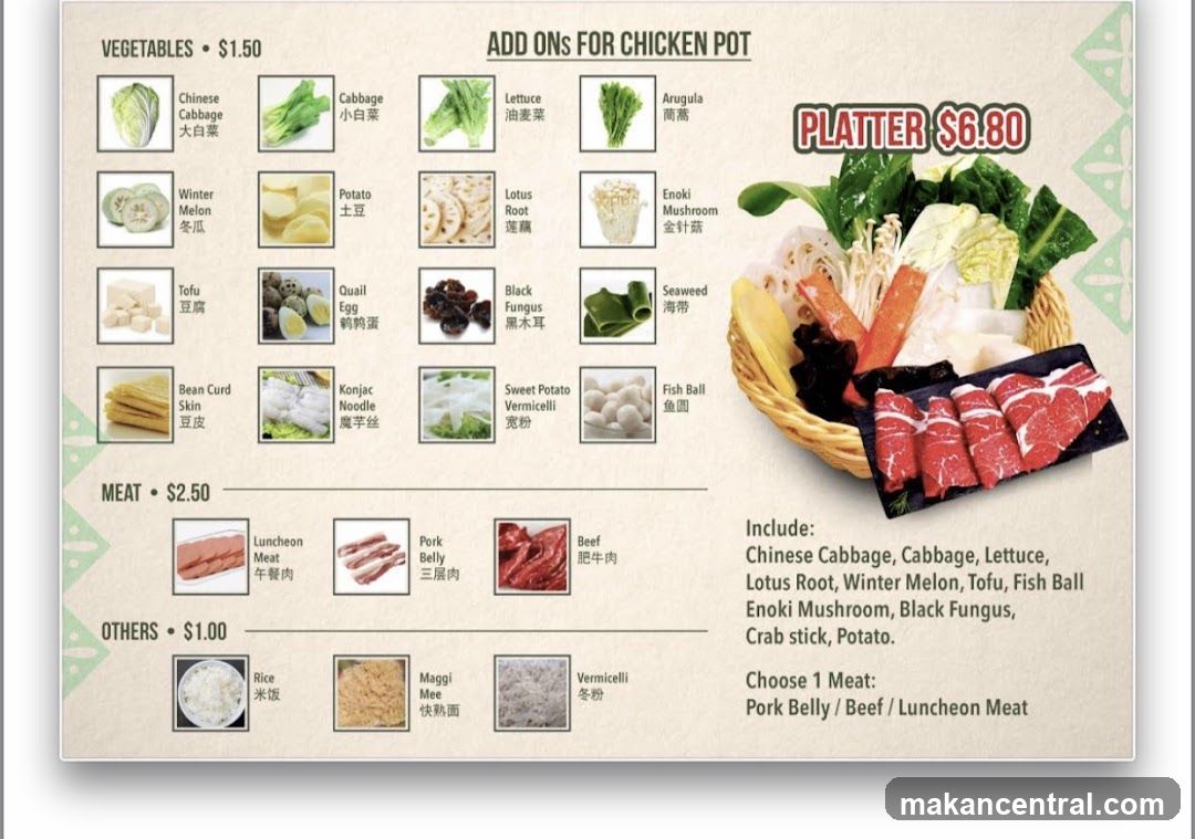 Add Ons for Chicken Pot