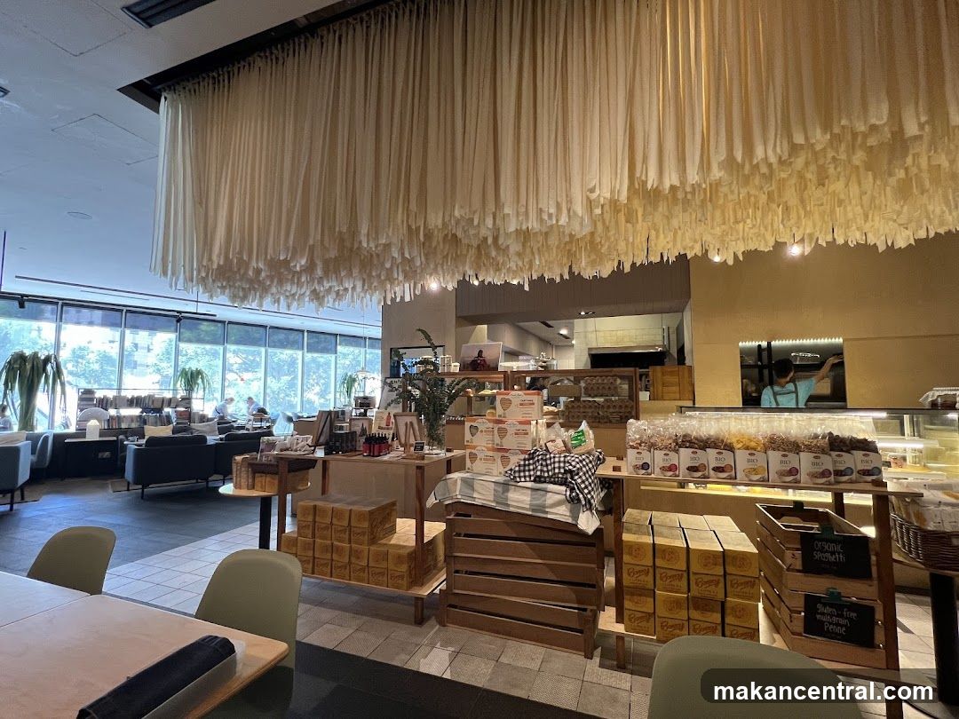 Interior of a cafe with retail display