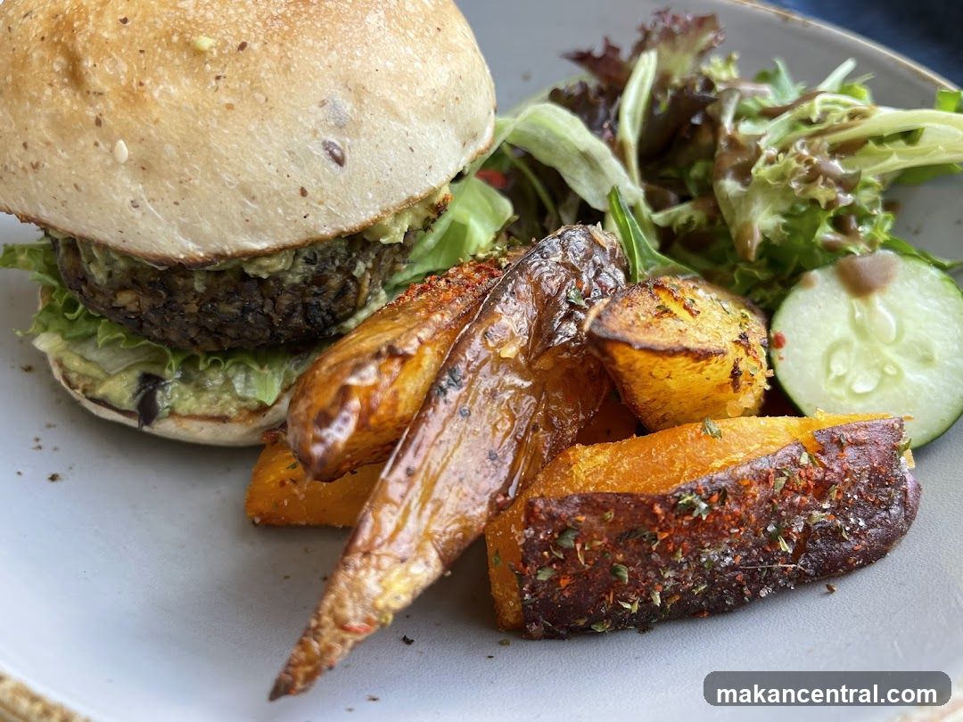 Vegetarian Burger with Roasted Vegetables