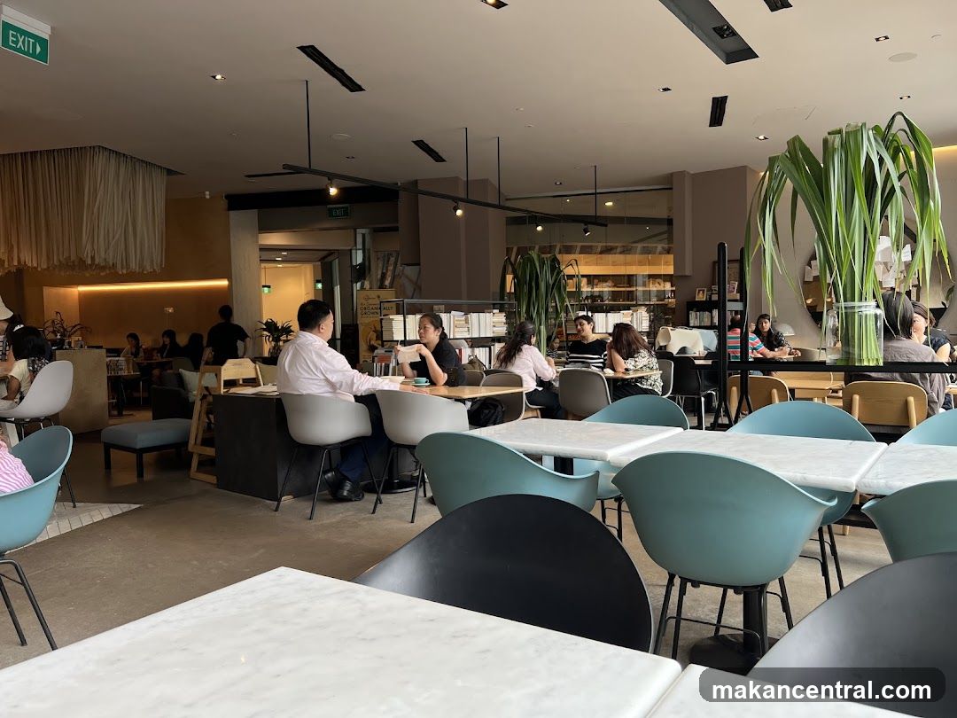 Interior of a cafe with patrons