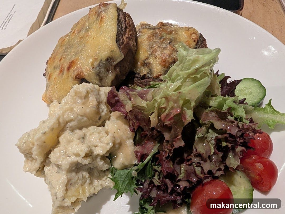 Mashed Potatoes with Meat and Salad