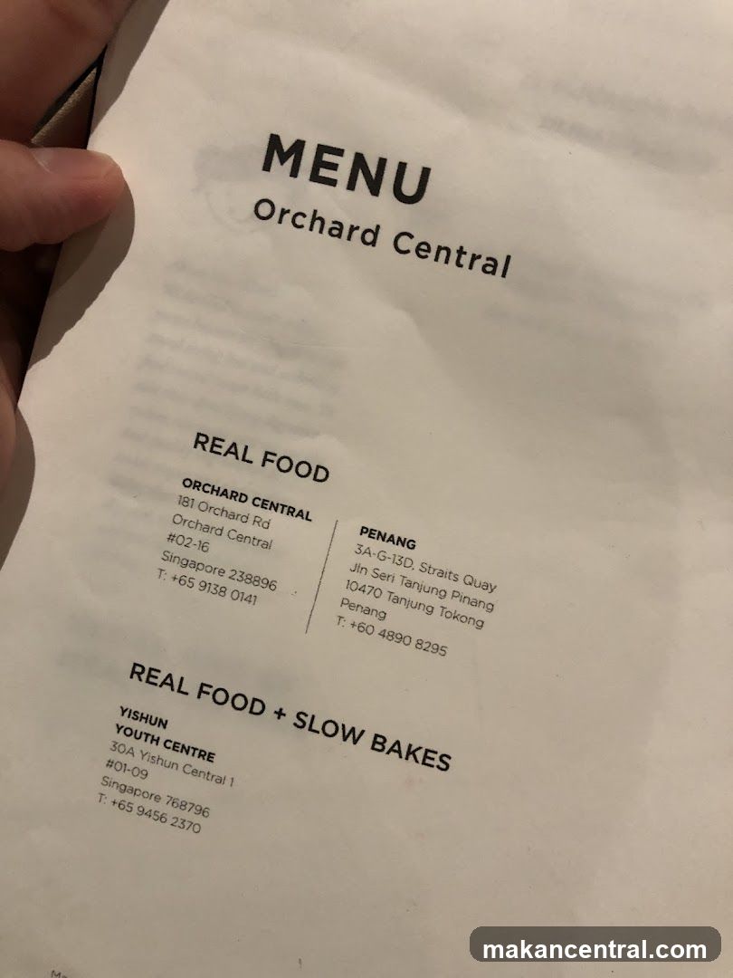 MENU Orchard Central