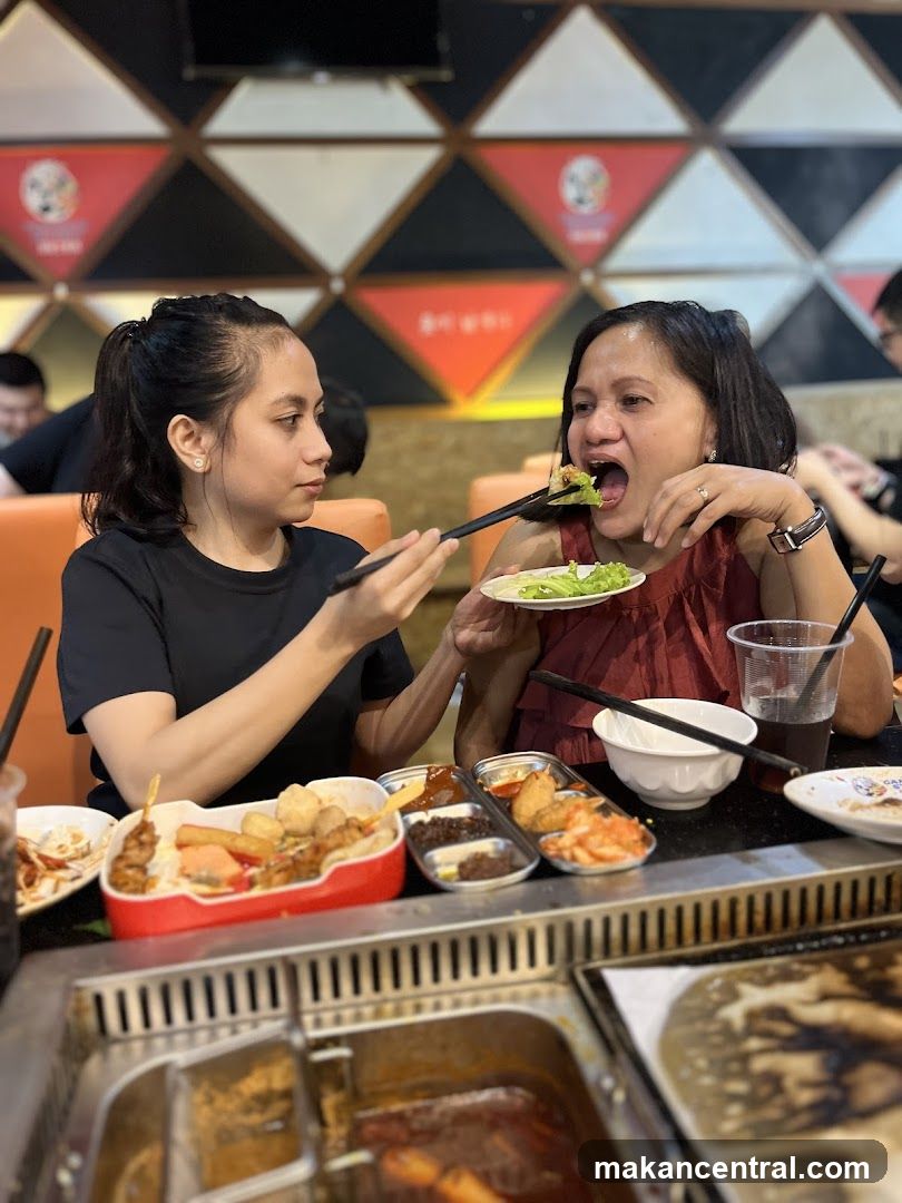 People eating hot pot