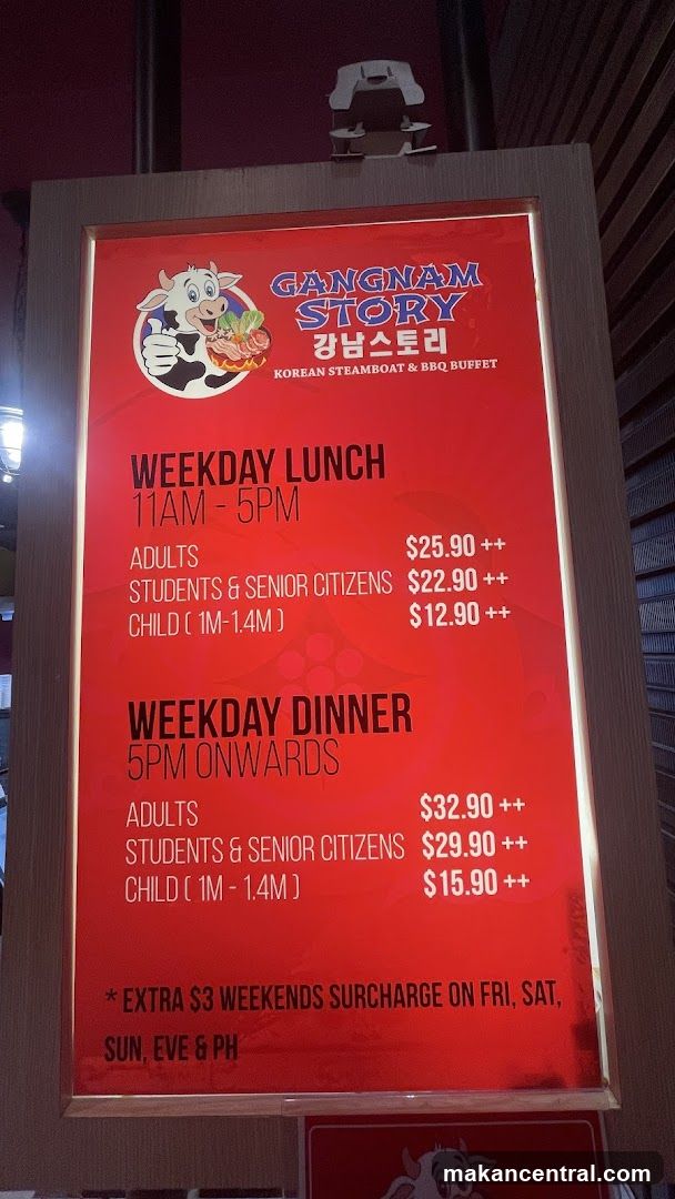 Gangnam Story Menu