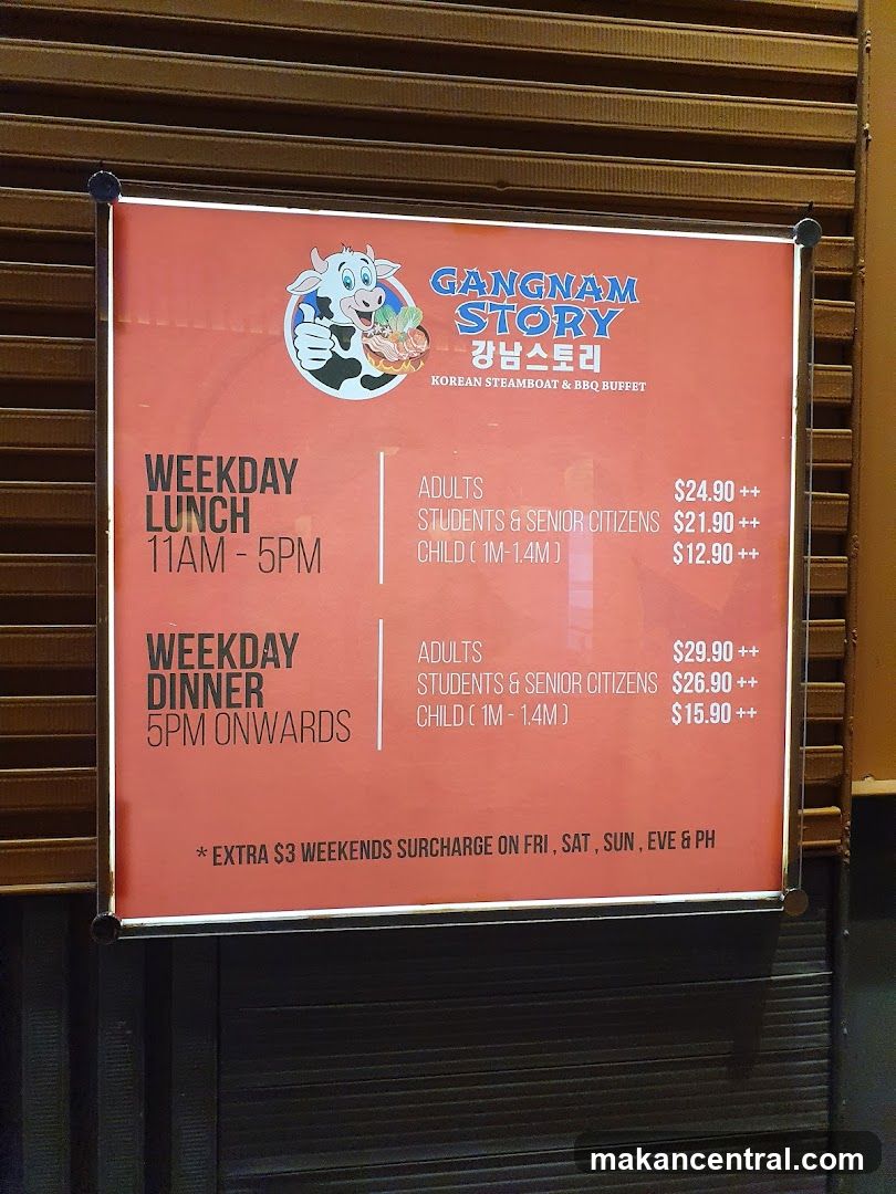Gangnam Story Menu