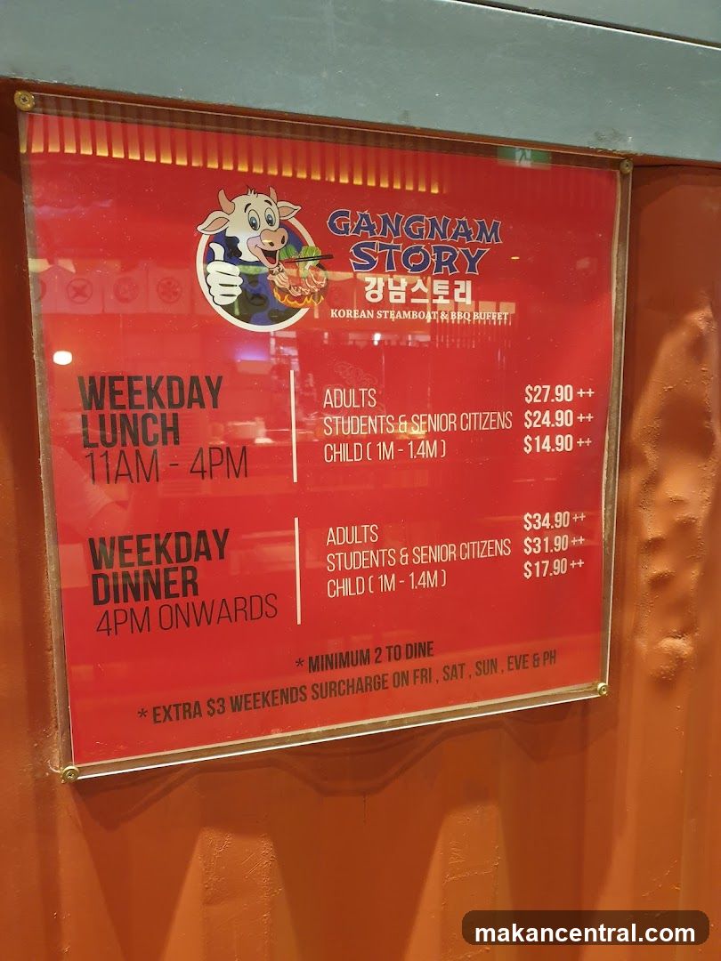 Gangnam Story Menu